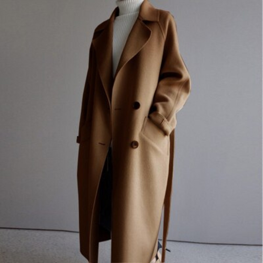 Zora – Long Wool Blend Overcoat for Women