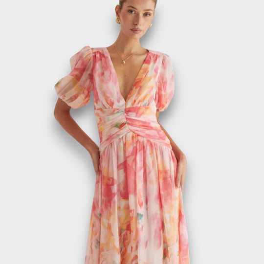 Aliréa – Flowing Maxi Dress with Watercolor Print