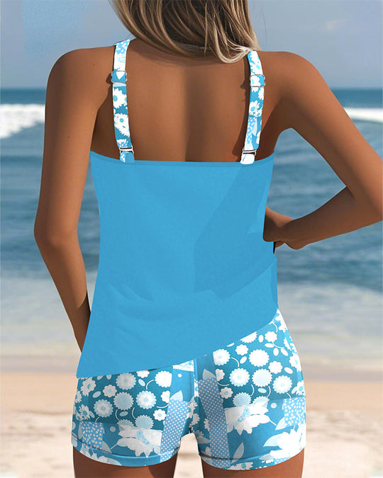 Soliel - Floral Tankini Shorts Set for Women