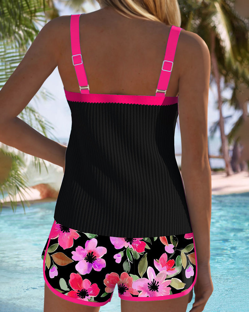 Dagmara – Floral Trim Tankini for Women