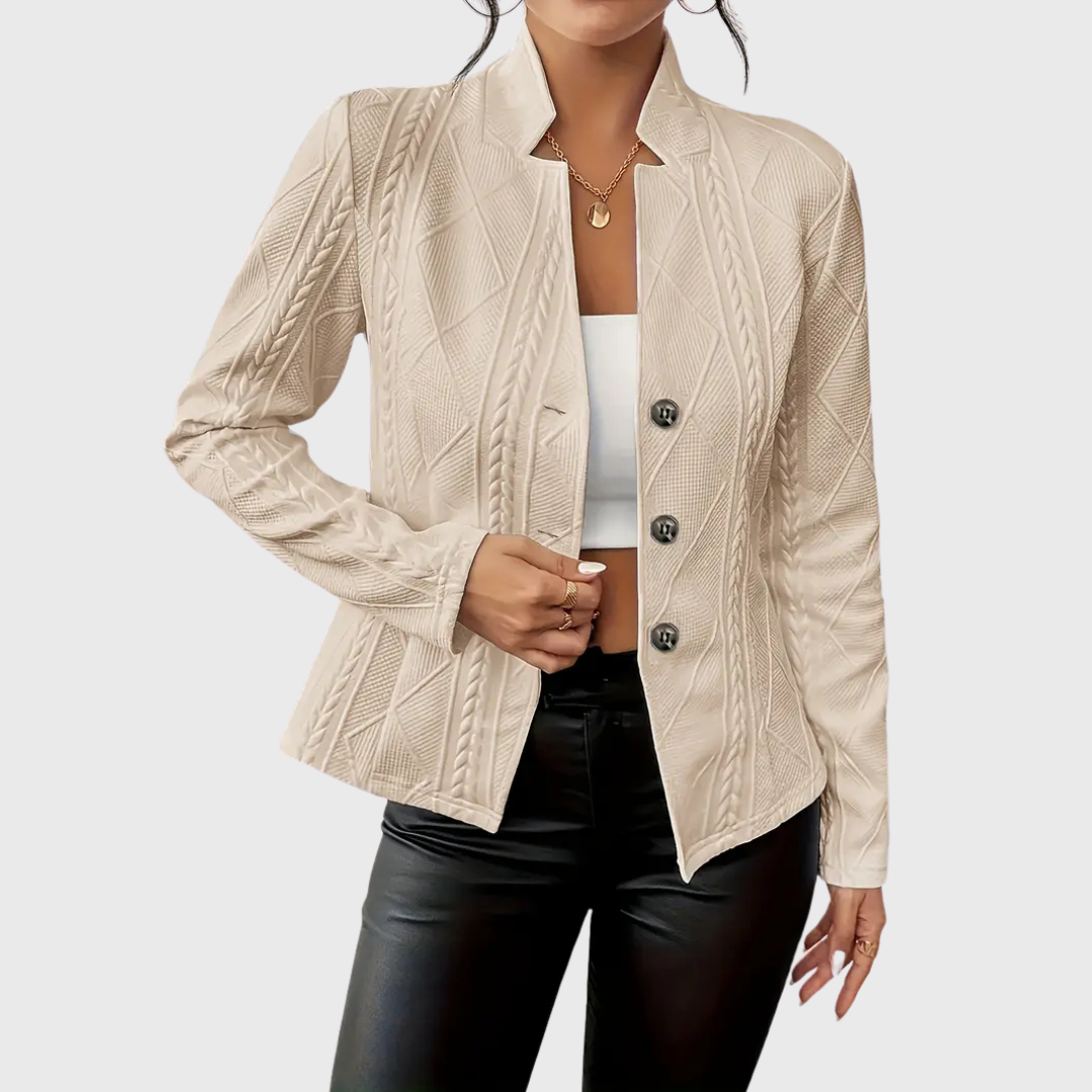 Ronja – Textured Knit Button Blazer for Women