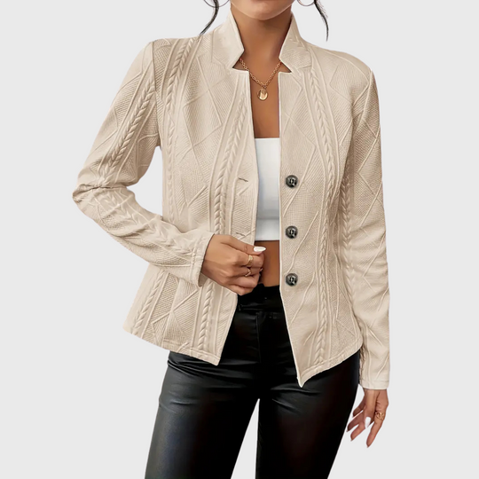 Ronja – Textured Knit Button Blazer for Women
