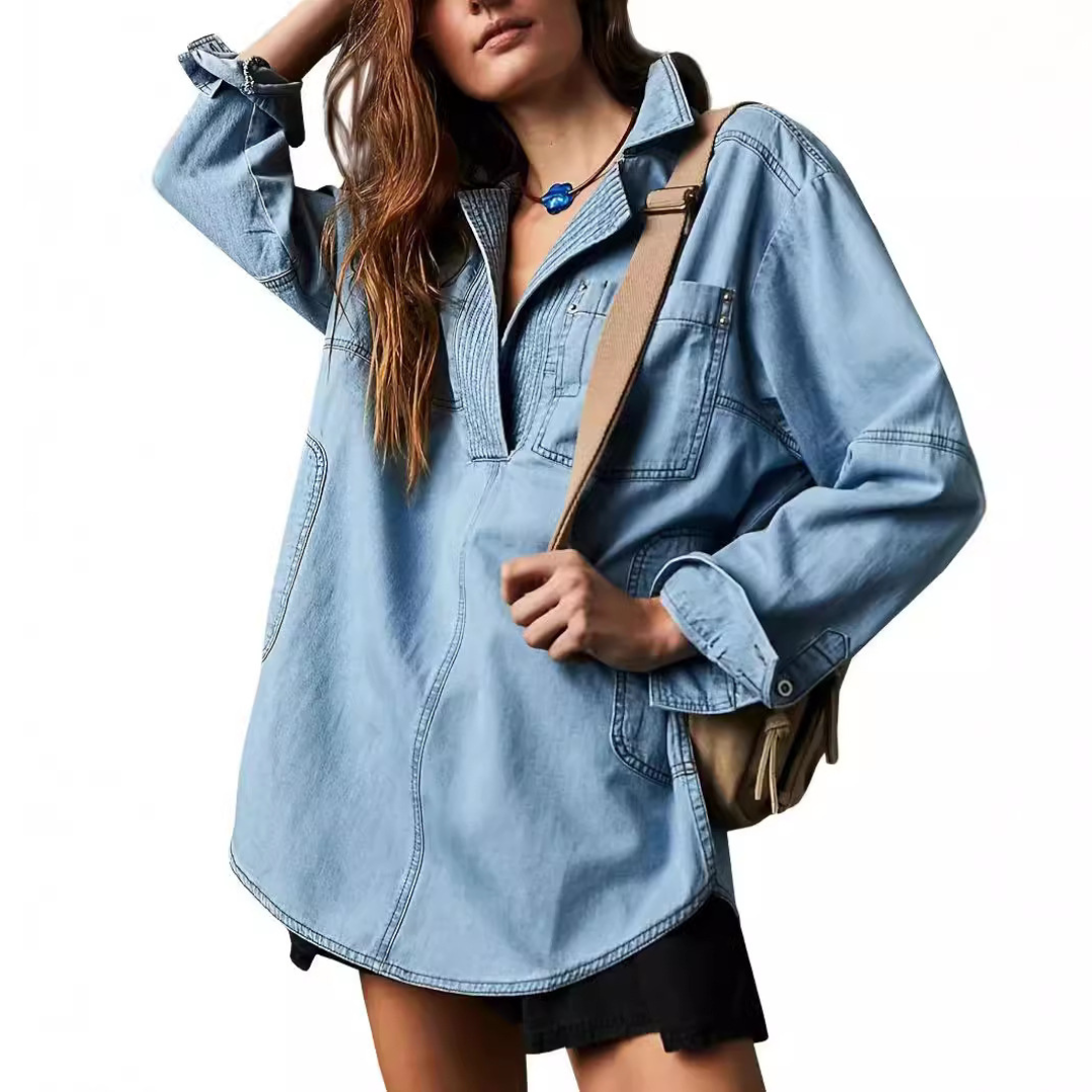Claudine – Oversized Corduroy Shirt for Women