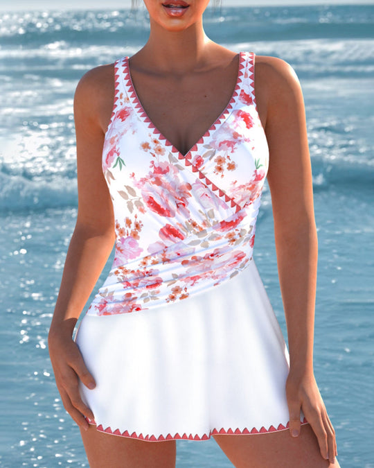Floretta – Floral Wrap-Style Swimdress for Women