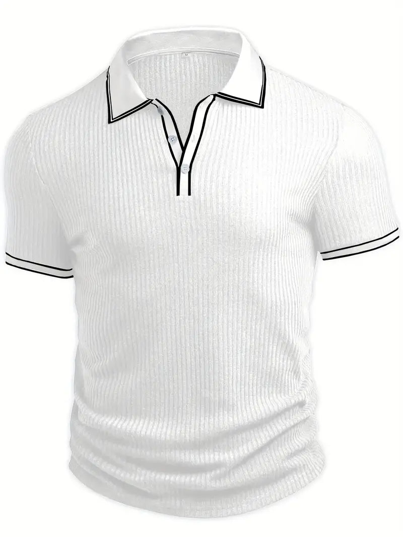 Luca – Textured Ribbed Polo for Men