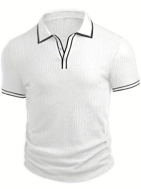 Luca – Textured Ribbed Polo for Men