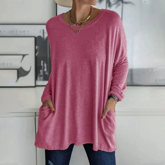 Phyllis – Casual Longline V-Neck Tunic for Women