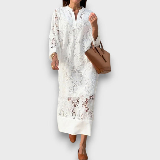 Ismee – Airy Dress with Print and Short Sleeves