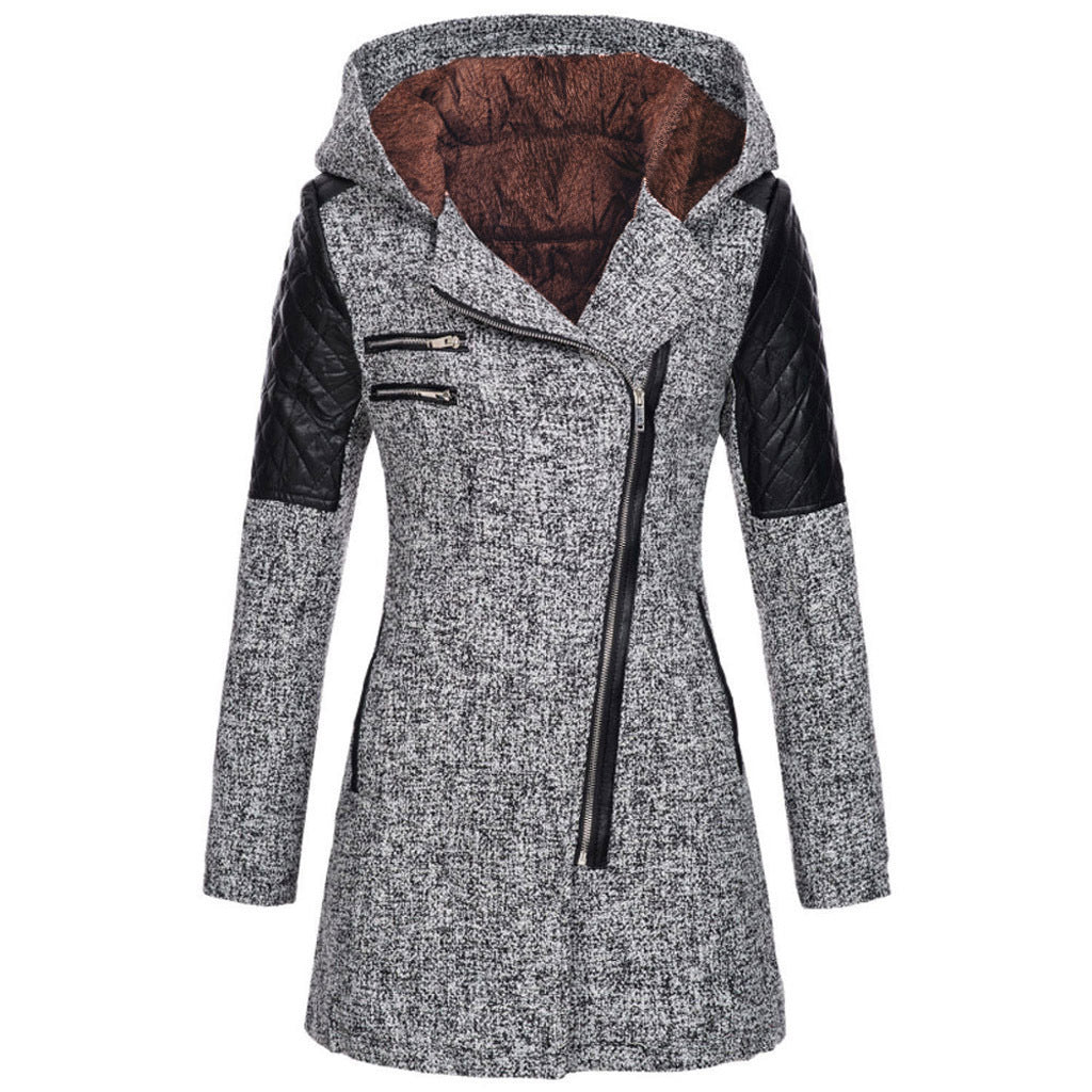 Shane – Hooded Wool-Blend Asymmetrical Coat for Women