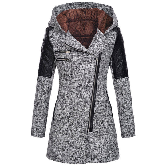 Shane – Hooded Wool-Blend Asymmetrical Coat for Women