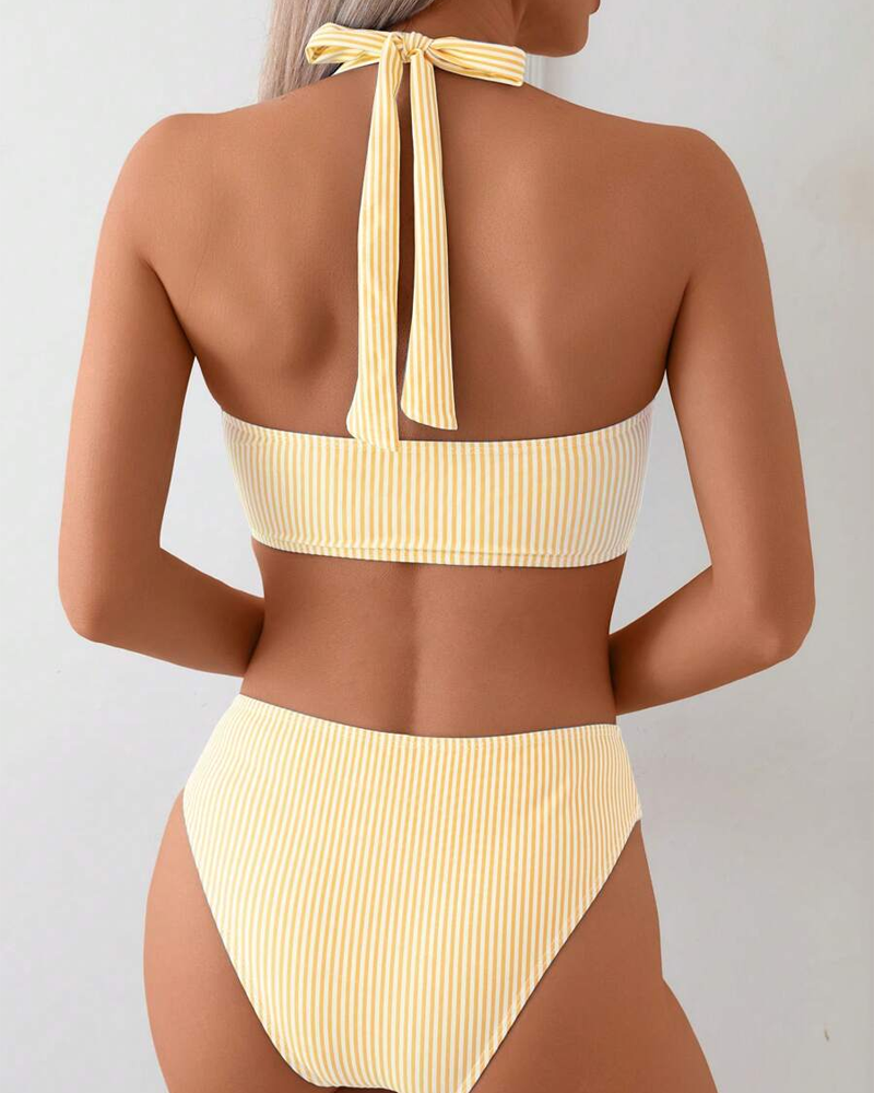 Varvara – Striped Halter Bikini for Woman