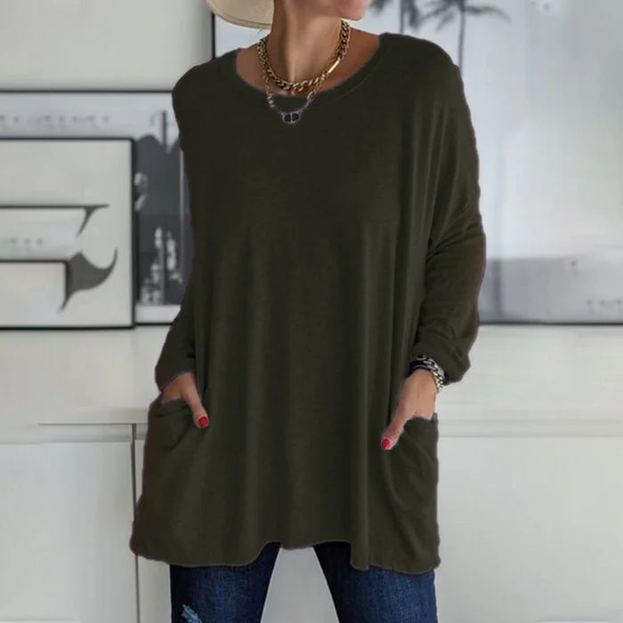 Phyllis – Casual Longline V-Neck Tunic for Women