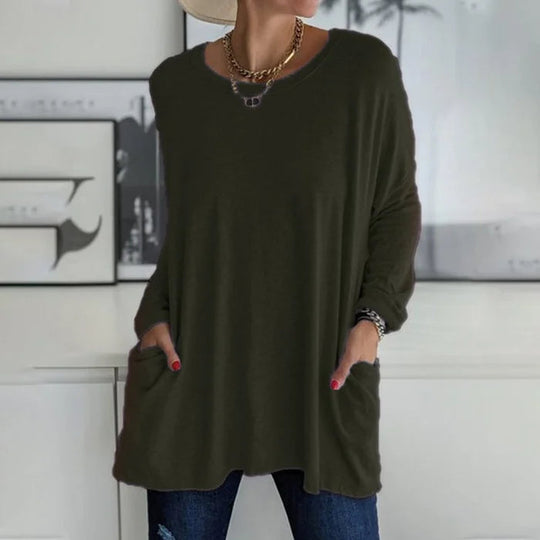 Phyllis – Casual Longline V-Neck Tunic for Women