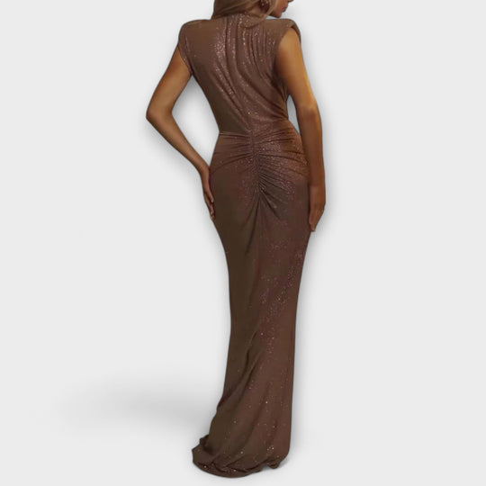 Thalya – Maxi Dress with Deep V-Neck