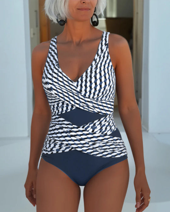 Zeruiah – Geometric Illusion Swimsuit for Women