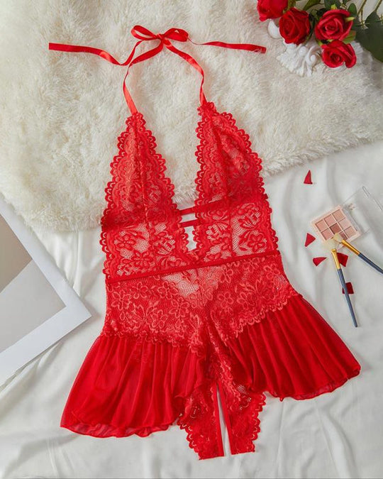 Emiliana – Lace Halter Babydoll Lingerie for Women