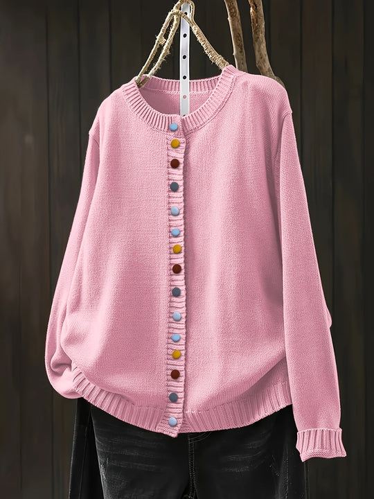 Janiyah – Button-Detail Knit Cardigan for Women