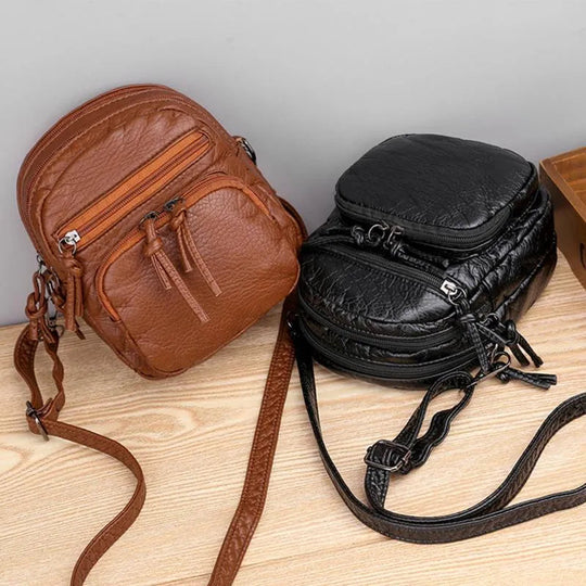 Amina – Sophisticated Leather Shoulder Bag with Magnetic Closure