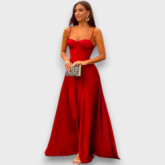 Victoria – Long Dress with Back Lacing and Slit