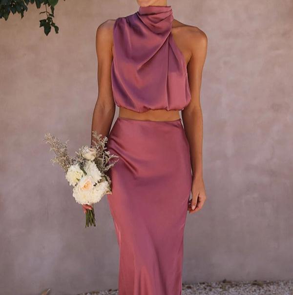 Sorelle – Satin Halter Gown for Women