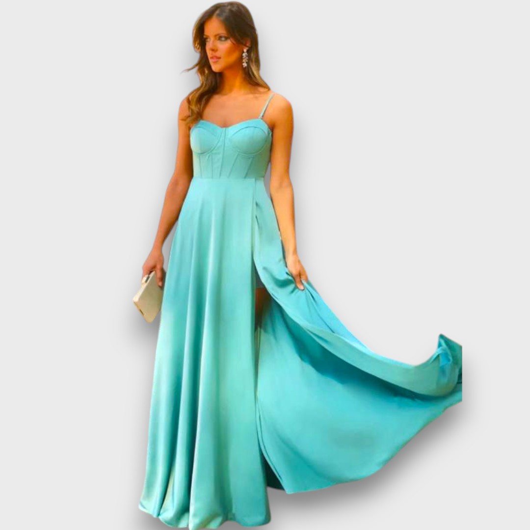 Victoria – Off-the-Shoulder Evening Dress with Back Lacing