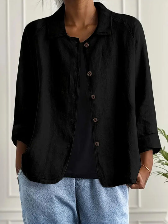 Sandy – Button-Front Linen Jacket for Women