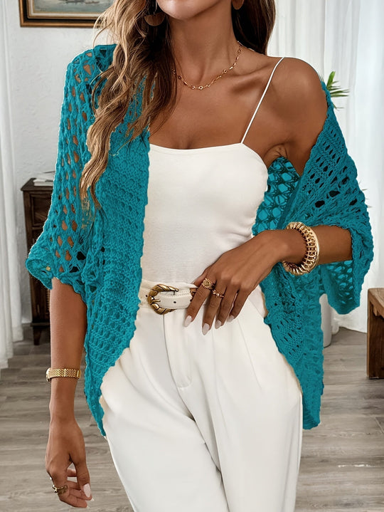 Belina – Open-Weave Crochet Cardigan