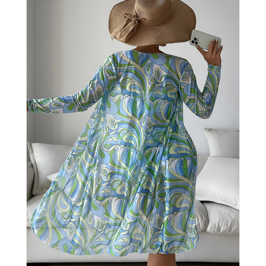 Adriana – Printed Mesh 3-Piece Beachwear Set for Women