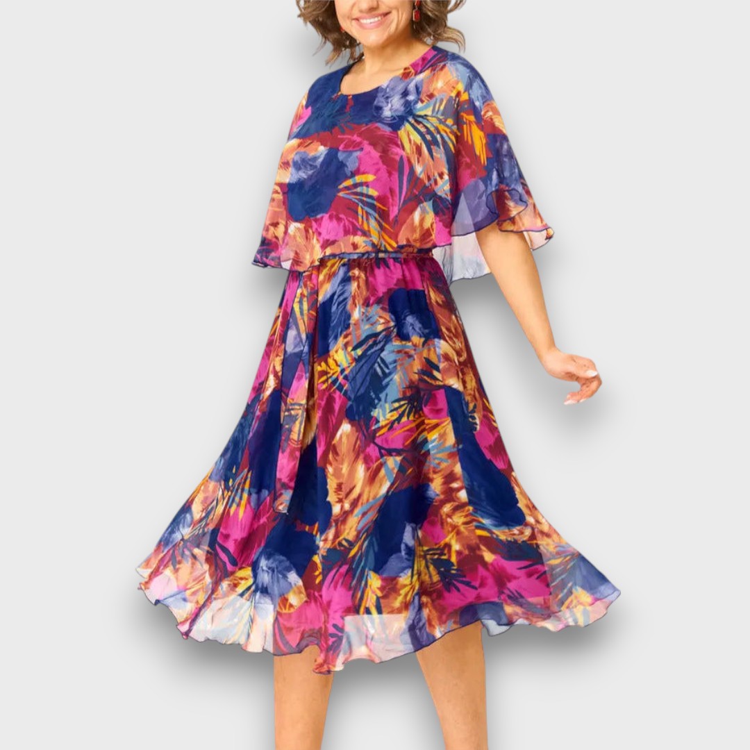 Elorina – Airy Chiffon Dress in Bright Colors