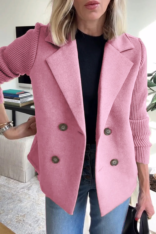 Joelle – Double-Breasted Knit Sleeve Blazer for Women