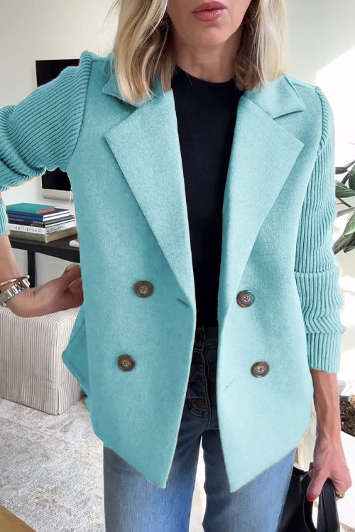 Joelle – Double-Breasted Knit Sleeve Blazer for Women