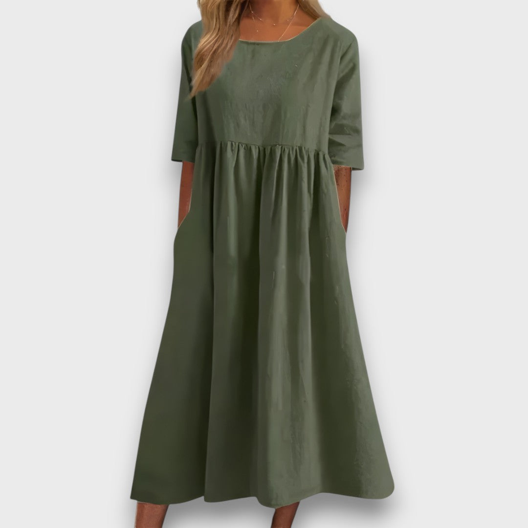 Lioren – Midi Dress in Clear Silhouette
