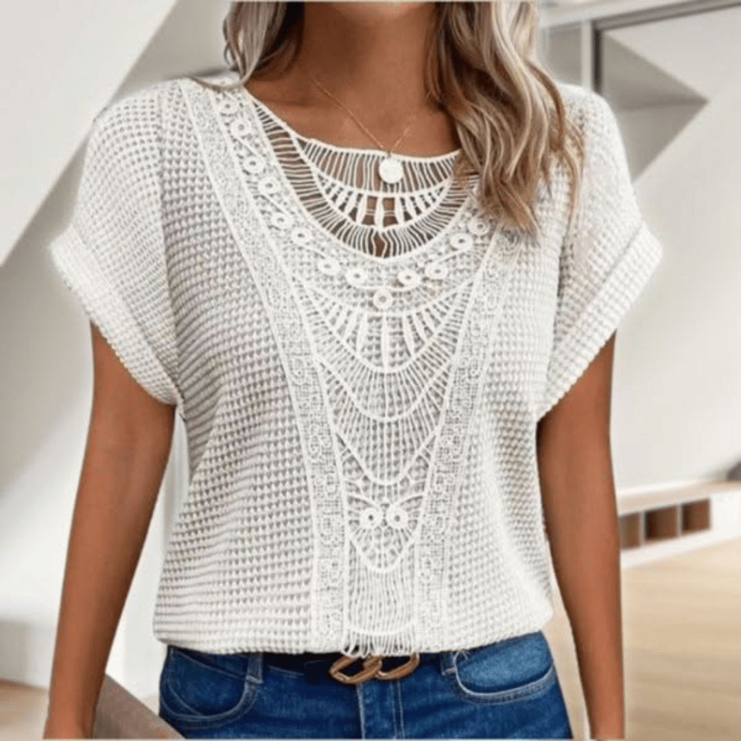 Daphira – Crochet Knit Cap Sleeve Top