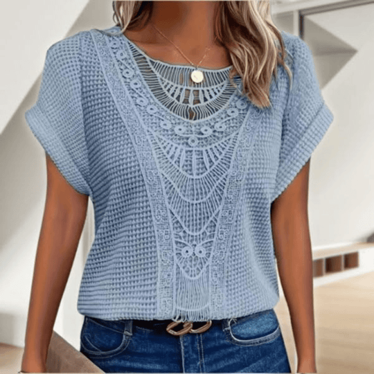 Daphira – Crochet Knit Cap Sleeve Top