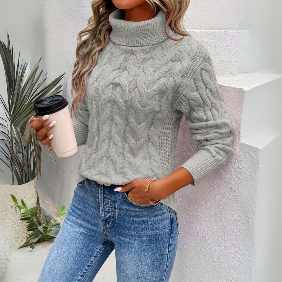 Imogene – Cable Knit Turtleneck Sweater for Women