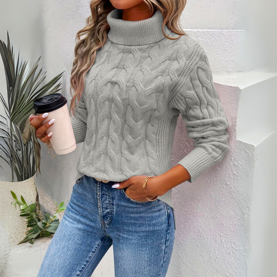 Imogene – Cable Knit Turtleneck Sweater for Women