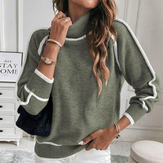 Arlene – Two-Tone Casual Knit Sweater for Women