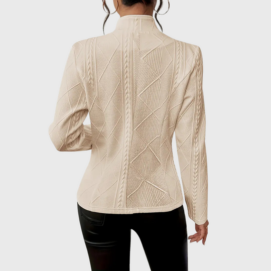 Ronja – Textured Knit Button Blazer for Women