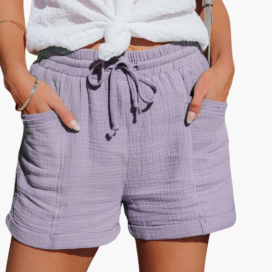 Eugenia – Cotton Gauze Drawstring Shorts for Women