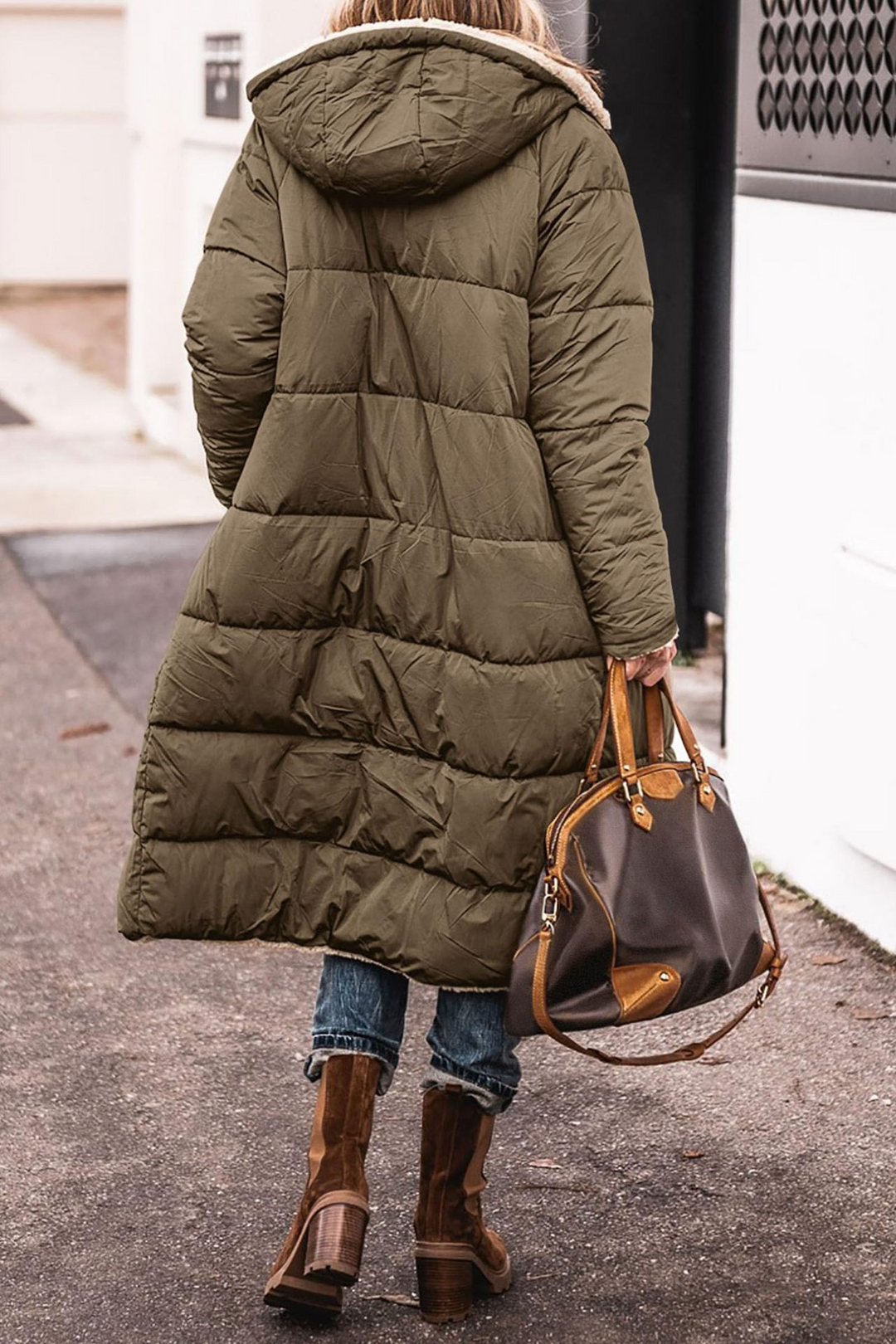 Madalyn – Longline Sherpa-Lined Puffer Coat for Women