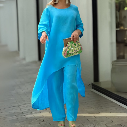 Mahveen – Flowing Asymmetrical Tunic Set for Women