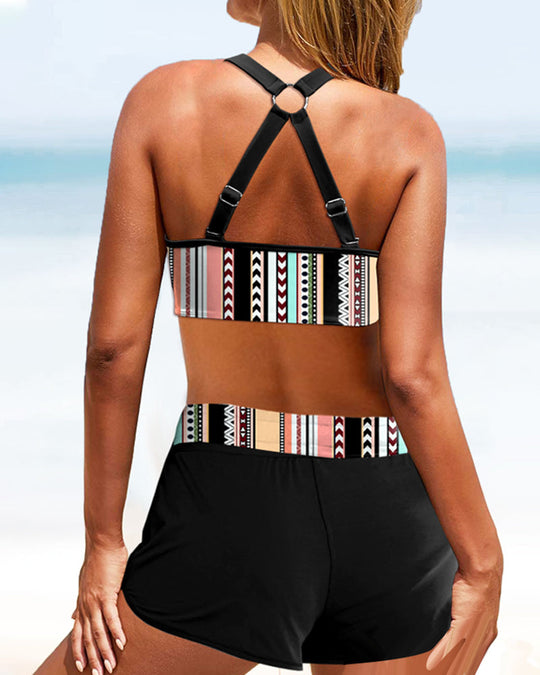 Alevtina – Tribal Print Bikini Top & Shorts Set