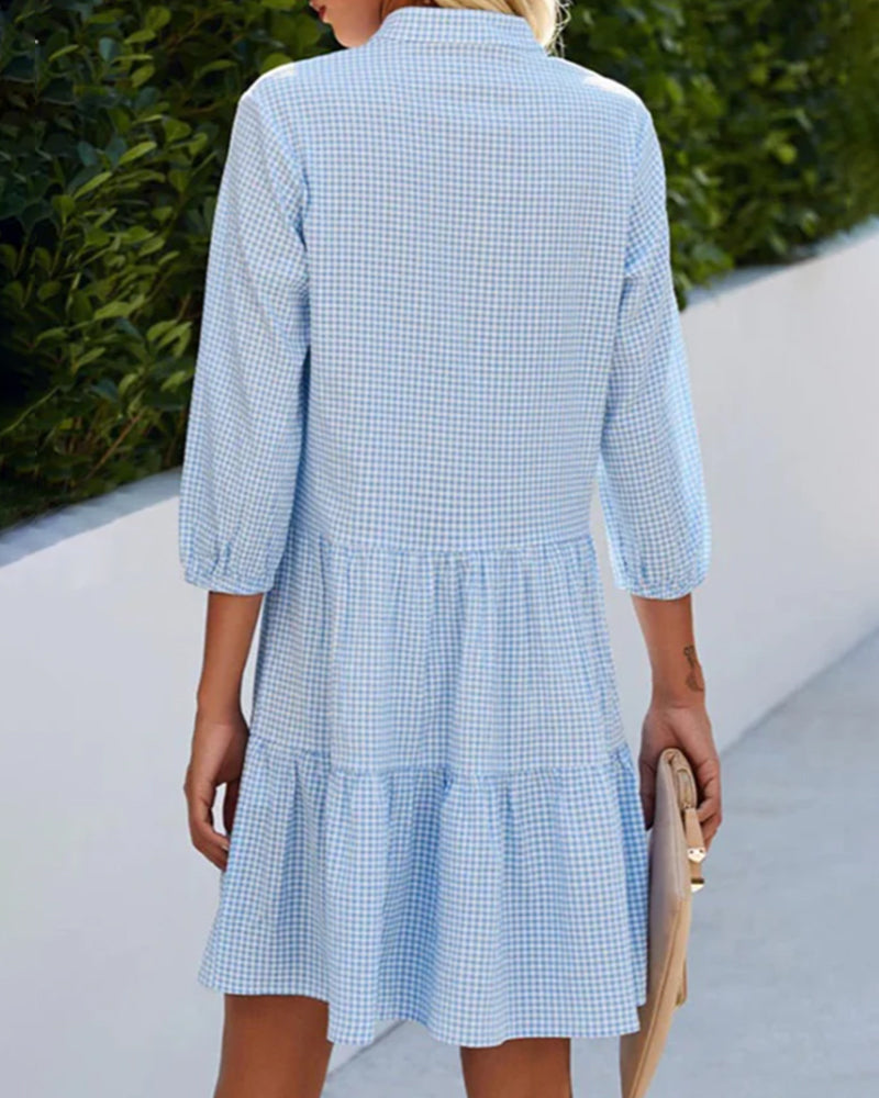 Elizabeth – Button-Down Tiered Shirt Dress