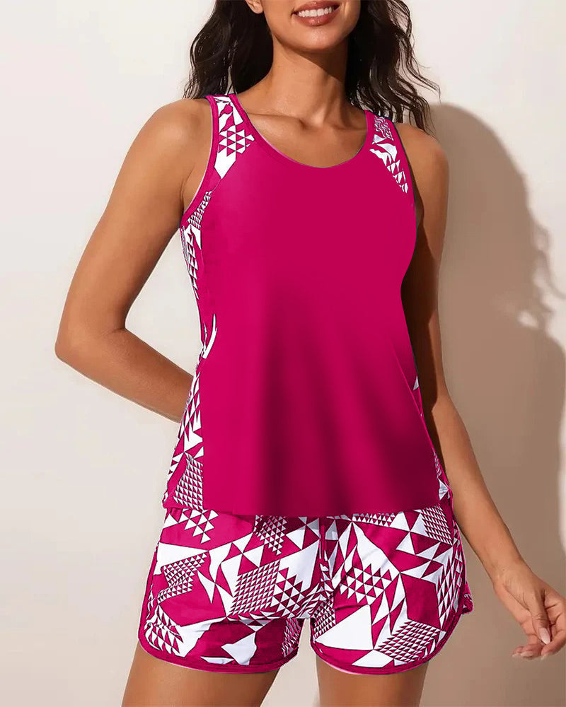 Nikola – Geometric Tank Lounge Set for Women