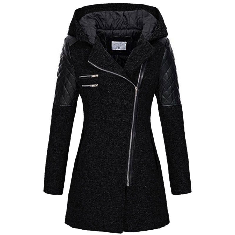 Shane – Hooded Wool-Blend Asymmetrical Coat for Women