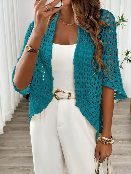 Belina – Open-Weave Crochet Cardigan