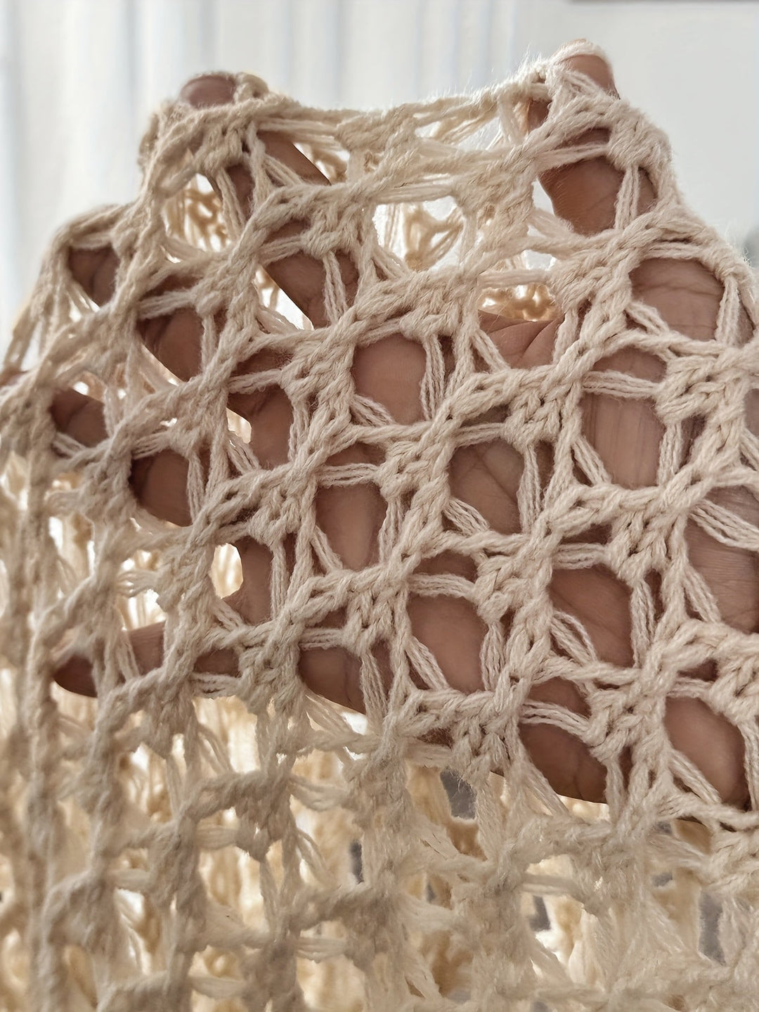 Belina – Open-Weave Crochet Cardigan