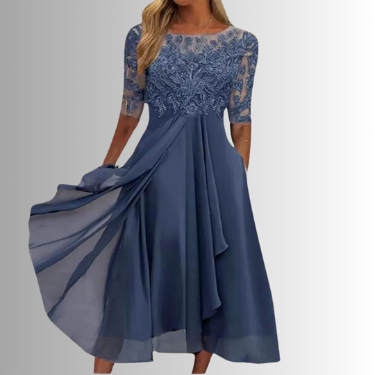 Celestia – Lace Midi Dress for Women
