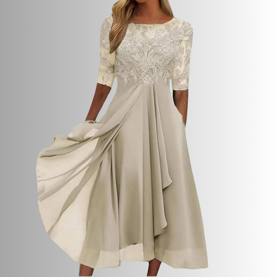 Celestia – Lace Midi Dress for Women