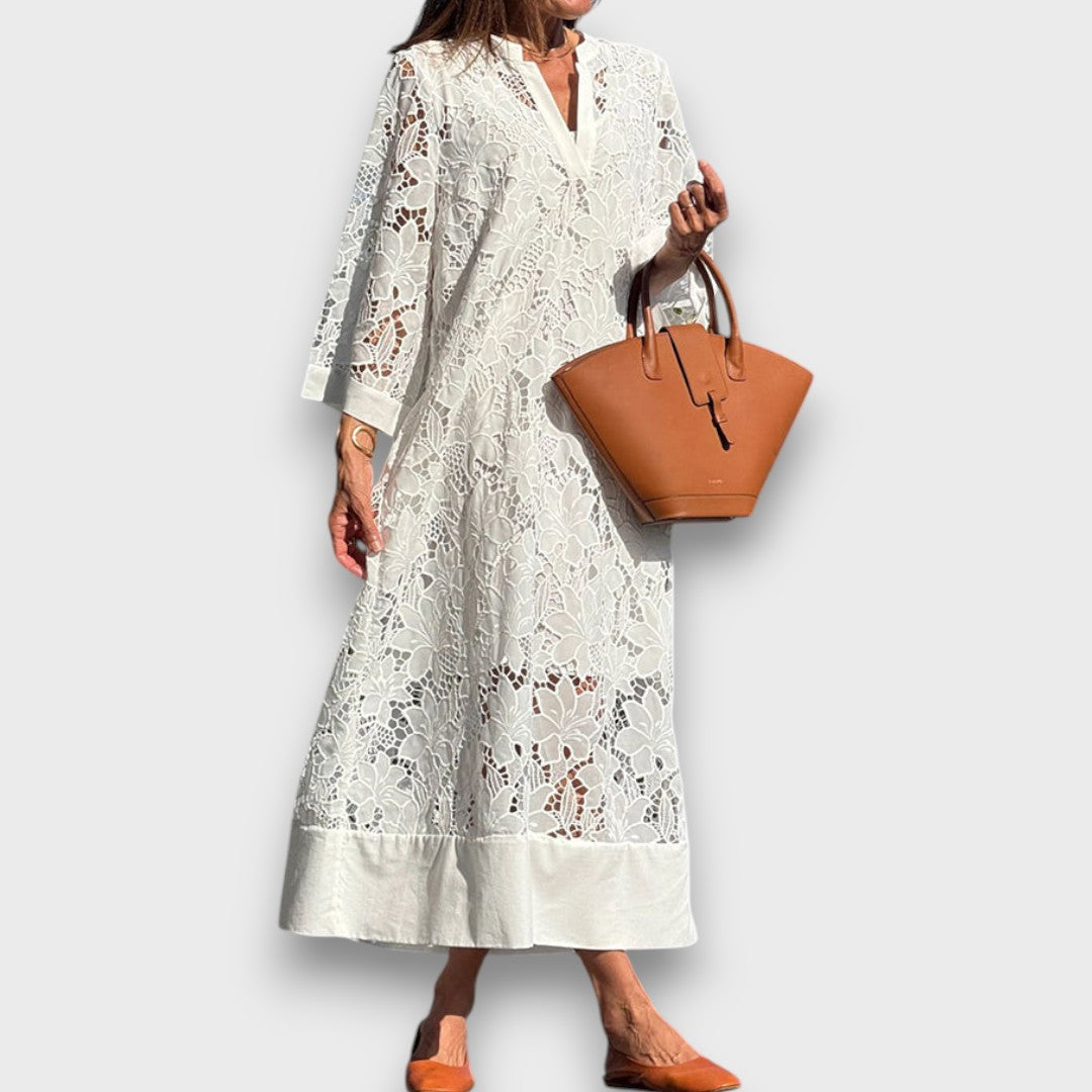 Ismee – Airy Dress with Print and Short Sleeves